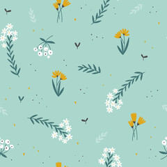 Cute floral pattern in vector