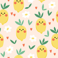 Lemon seamless pattern vector illustration