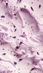 Honey Lavender Ice Cream Surface Close-up Shot