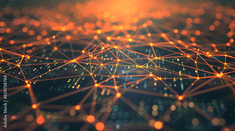 Poster onnection and network concept. 3d rendering texture background. generative ai.