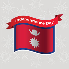 Nepal Wavy Flag Independence Day Banner Background
