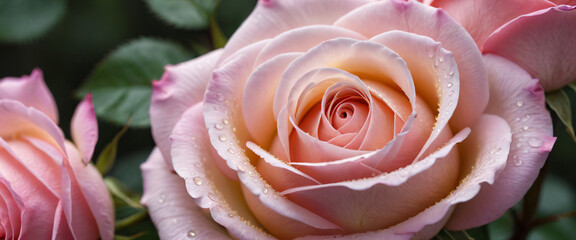 Pink rose with droplet