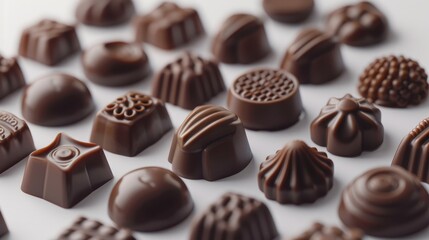 Fototapeta premium Variety of shapes in chocolate candies