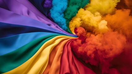a vibrant colors cloud of pride-themed colors, abstract background wallpaper