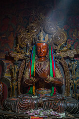 Buddha statue at Kumbum Stupa in Gyantse County, Tibet, China