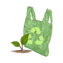 Illustration of recycled plastic bag 