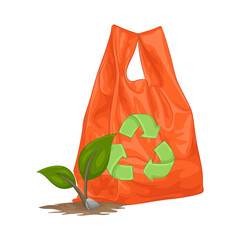 Illustration of recycled plastic bag 