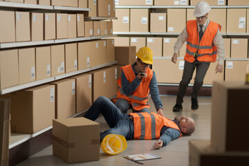 Injured man at the warehouse: the workers are calling emergency services