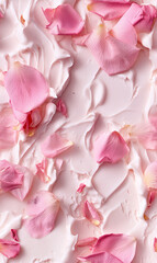 Rose Petal Ice Cream Surface Close-up Shot