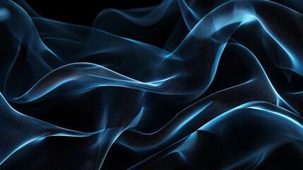 Obraz premium abstract digital background for wallpaper. blue and black light lines. futuristic and technological background. fantastic wallpaper