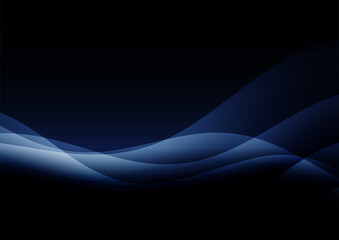 ダークな青の抽象ウェーブ背景