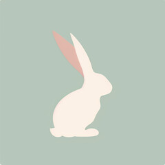 Fototapeta premium Minimalist Easter bunny icon featuring a simple and elegant silhouette design in pastel colors, perfect for modern holiday decorations, greeting cards, and seasonal artwork