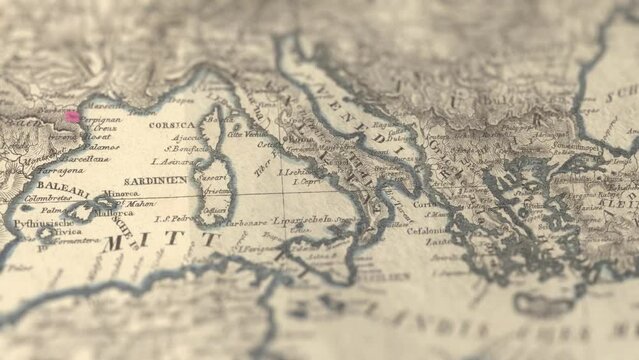 Old Italy Paper Map, Slider Shot