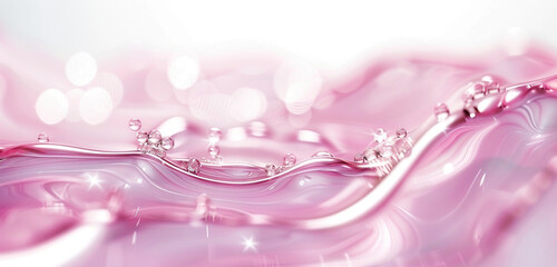 Blush pink abstract billboard shimmering softly against a clean white background.