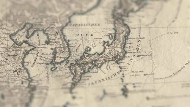 Old Japan Paper Map, Slider Shot