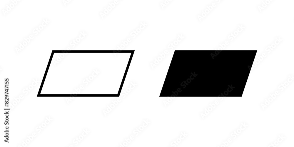 Wall mural parallelogram shape icon set. for mobile concept and web design. vector illustration