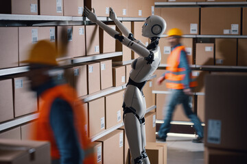People and robots working together in the warehouse