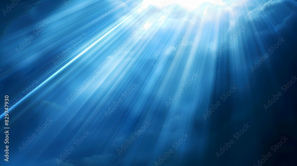 Wall mural abstract blue light rays  background - Wall murals