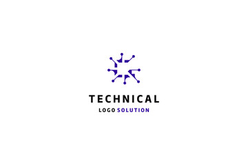 Technical template logo design solution