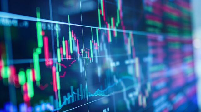 変動する株価のチャートグラフ