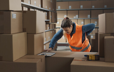 Warehouse worker having back pain