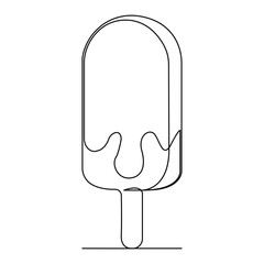 continuous one line summer ice cream fresh name logo dessert hand drawn illustration vector.
Continuous One line ice cream outline vector art illustration