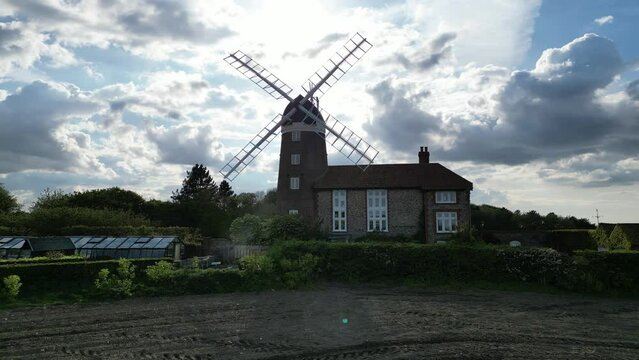 Drone shot of a windmill located in Weybourne.