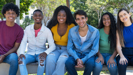 Youth of South America - Laughing latin american and hispanic and african american and caucasian...