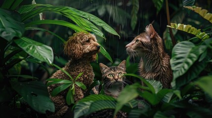 Wilderness Encounter: Two Cats and a Dog in the Jungle