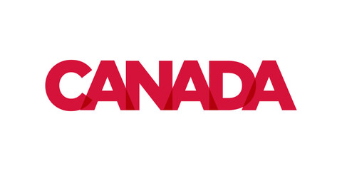 Canada emblem. The design features a geometric style, vector illustration with bold typography in a modern font. The graphic slogan lettering.
