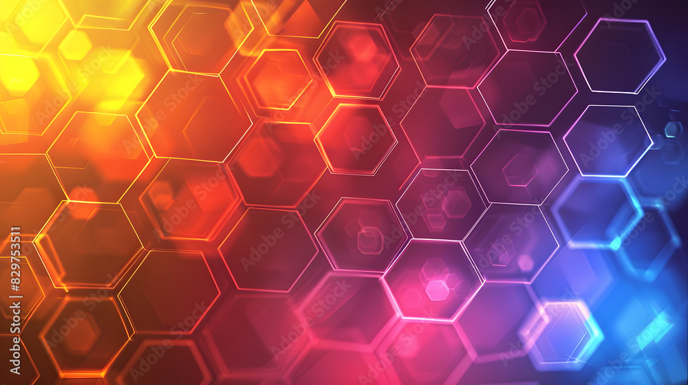 Poster abstract background hexagon pattern. generative ai.