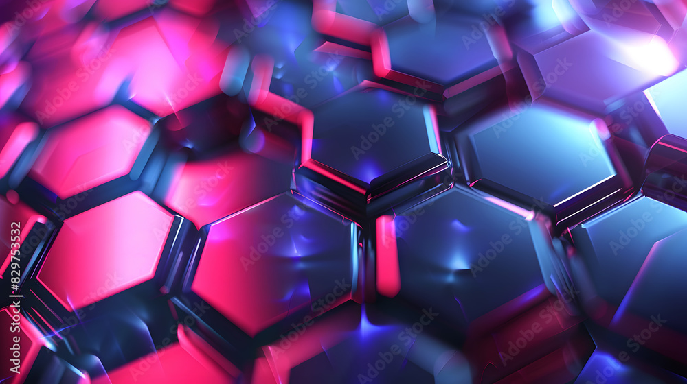 Poster abstract background hexagon pattern. generative ai.