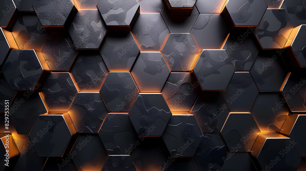 Poster abstract background hexagon pattern. generative ai.