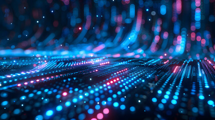 Abstract background representing data particles in a technological environment. Generative AI.