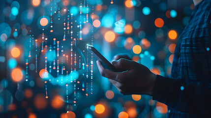 Communication technology for internet business. Global world network and telecommunication on earth cryptocurrency and blockchain and IoT