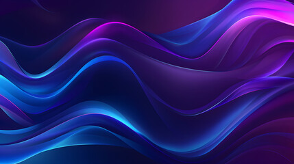 Fototapeta premium Abstract blue and purple liquid wavy shapes futuristic banner. Glowing retro waves vector background gradient background. Generative AI.