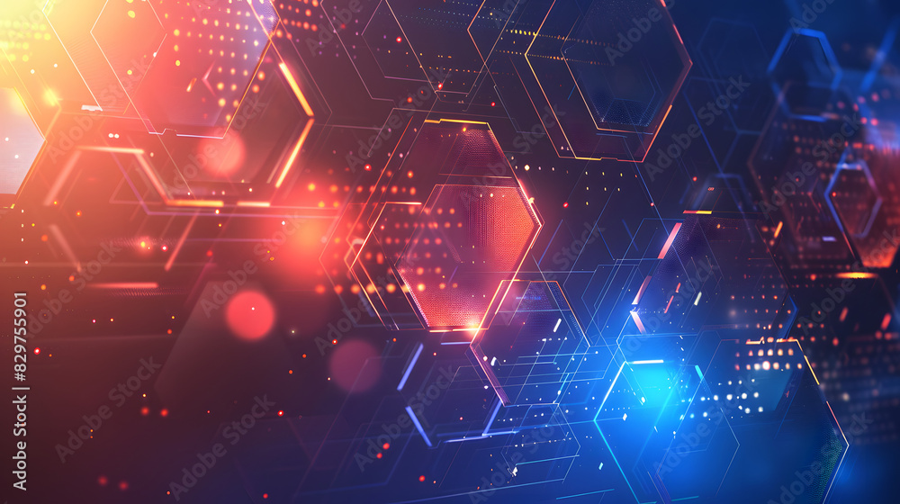 Fototapete abstract geometric shape technology digital hi tech concept background. space for your text