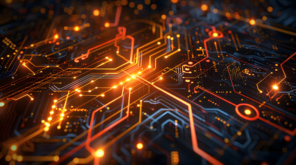 Abstract circuit board futuristic technology processing background