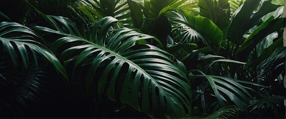 Collection of tropical leaves,foliage in blue color with space background