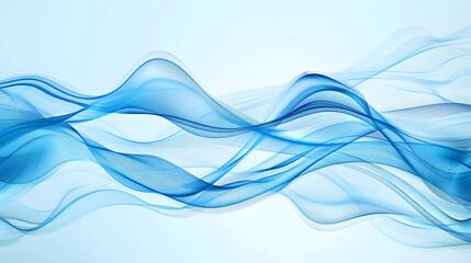 abstract blue line wave background. Generative AI.