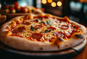 close up vide of delicious traditional neapolitan pizza
