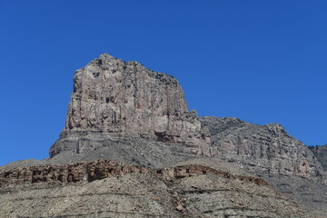 Beautiful view on natural landscape with blue intense sky and no clouds