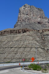 Beautiful view on natural landscape with blue intense sky and no clouds