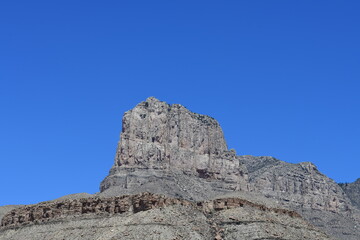 Beautiful view on natural landscape with blue intense sky and no clouds