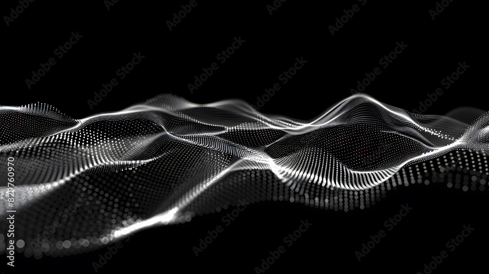 Poster abstract digital wave of particles. futuristic point wave. technology background vector. vector illu