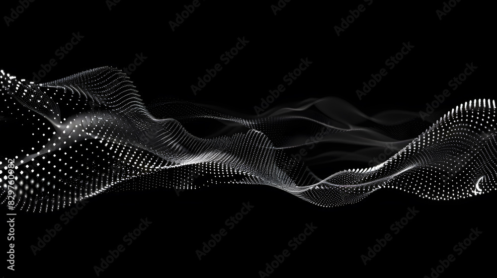 Poster abstract digital wave of particles. futuristic point wave. technology background vector. vector illu