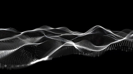 Abstract digital wave of particles. Futuristic point wave. Technology background vector. Vector illustration. Generative AI.