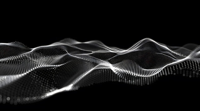 Abstract digital wave of particles. Futuristic point wave. Technology background vector. Vector illustration. Generative AI.