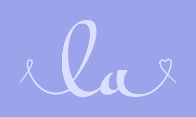 LA initial wedding monogram calligraphy vector illustration. Hand drawn lettering l and a love logo design for valentines day poster, greeting card