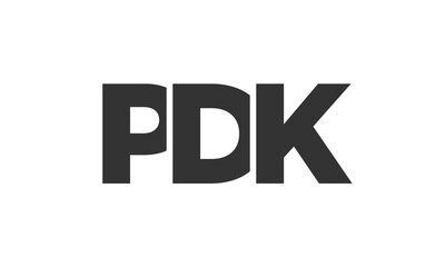 PDK logo design template with strong and modern bold text. Initial based vector logotype featuring simple and minimal typography. Trendy company identity.